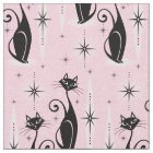 Mid Century Meow Retro Atomic Cats on Cool Pink