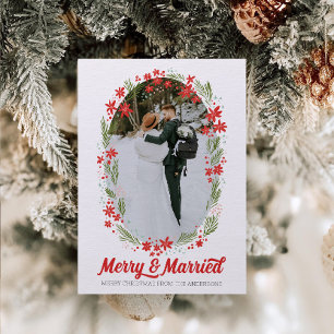 Mid Century Merry and Married Christmas Card