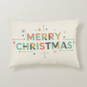 Mid-Century Merry Christmas – Retro Style Decorative Cushion