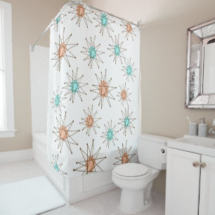 Mid-century Midern Starburst pattern shower curtai Shower Curtain