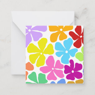 Mid Century Minimalist Rainbow Flower Power  Card