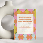 Mid Century Mod Abstract Geometric Birthday Party Invitation<br><div class="desc">Celebrate in style with this playful 30th birthday design featuring overlapping retro circle motifs in orange,  chartreuse,  blush pink,  olive,  and sky blue. The bold text layout pops against a soft cream panel,  giving the design a festive vintage-modern feel. Perfect for adult birthday parties with a colourful,  fun-loving vibe.</div>