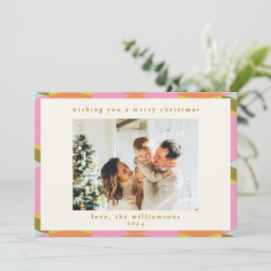 Mid Century Mod Abstract Geometric Christmas Photo Holiday Card
