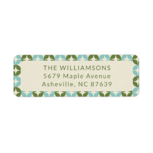 Mid Century Mod Blue Sage Green Return Address Return Address Label