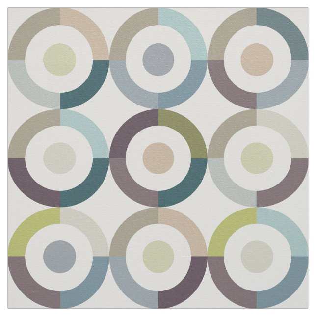 Mid Century Mod Colour Block Rings Pattern Fabric (Swatch)