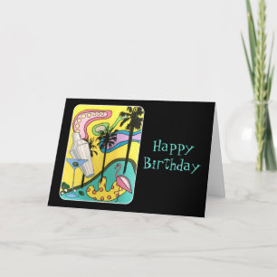 Mid Century Mod Fun in the Sun painting on a Card