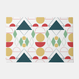 Mid Century Mod Geometric Colorful  Doormat