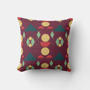 Mid Century Mod Geometric Fuchsia Cushion
