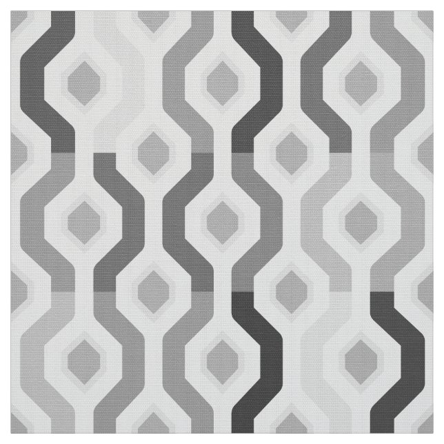 Mid Century Mod Geometric Link Pattern Fabric (Swatch)