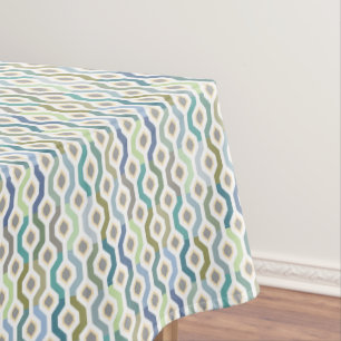 Mid Century Mod Geometric Link Pattern Small Tablecloth