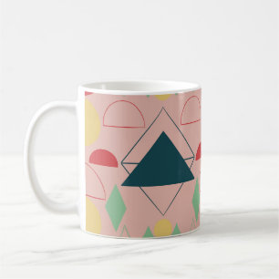 Mid Century Mod Geometric Pink Coffee Mug