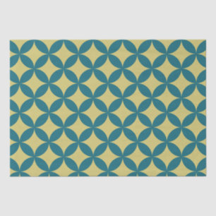 Mid-Century Mod Geometric Retro Modern Blue Green Tissue Paper