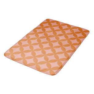 Mid-Century Mod Geometric Retro Modern Orange Sun Bath Mat