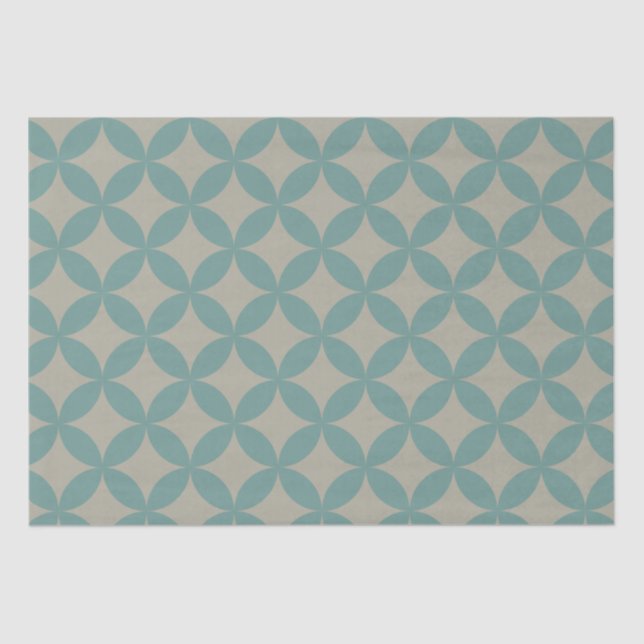 Mid-Century Mod Geometric Retro Modern Turquoise Tissue Paper (Front)