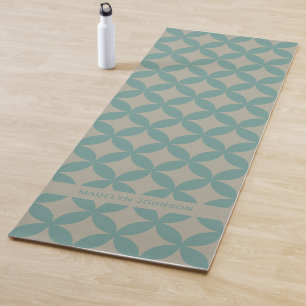 Mid-Century Mod Geometric Retro Modern Turquoise Yoga Mat