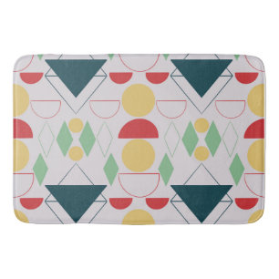 Mid Century Mod Grey Geometric Bath Mat