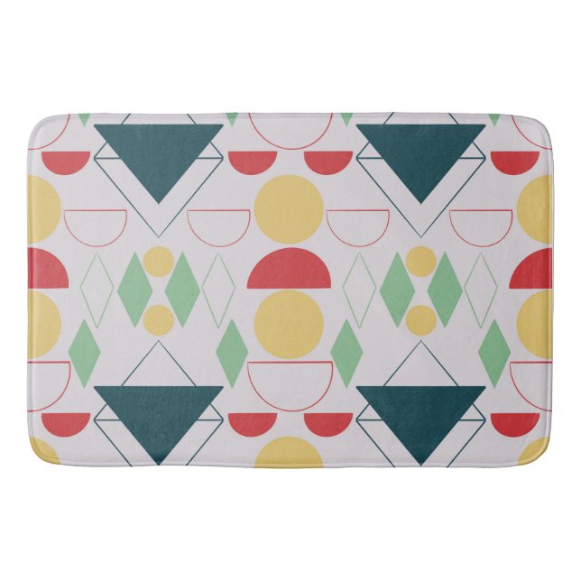Mid Century Mod Grey Geometric  Bath Mat (Front)