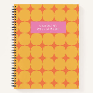 Mid Century Mod in Yellow and Orange Personalised Notebook