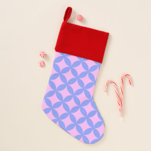 Mid Century Mod Pattern in Pink and Periwinkle Christmas Stocking
