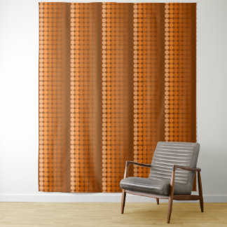 Mid- Century Mod Retro Circles in orange tones Tapestry