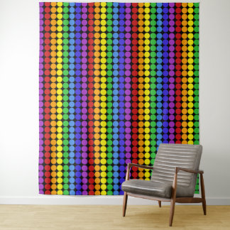 Mid- Century Mod Retro Circles in rainbow colours Tapestry