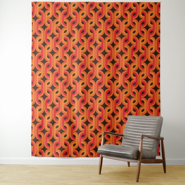 Mid century mod retro  tapestry (In Situ)