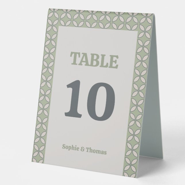 Mid Century Mod Retro Wedding Olive Green (Front)