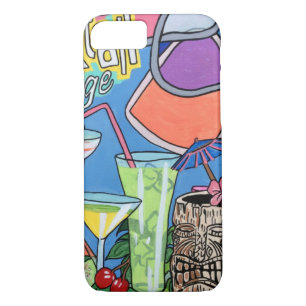 Mid Century Mod Tropical Tiki Lounge painting on a iPhone 8/7 Case