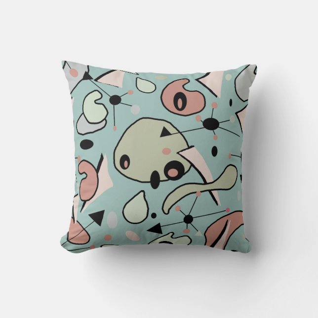 Mid Century Modern 1950s Atomic & Kidney Shape Cushion (Front)