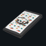 Mid Century Modern 50s Black Cool Cat   Trifold Wallet<br><div class="desc">This design was created through digital art. It may be personalised by clicking the customise button and changing the colour, adding a name, initials or your favourite words. Contact me at colorflowcreations@gmail.com if you with to have this design on another product. Purchase my original abstract acrylic painting for sale at...</div>
