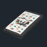 Mid Century Modern 50s Black Cool Cat   Trifold Wallet<br><div class="desc">This design was created through digital art. It may be personalised by clicking the customise button and changing the colour, adding a name, initials or your favourite words. Contact me at colorflowcreations@gmail.com if you with to have this design on another product. Purchase my original abstract acrylic painting for sale at...</div>