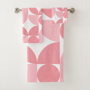 Mid Century Modern Abstract 26 Blush Pink Bath Towel Set