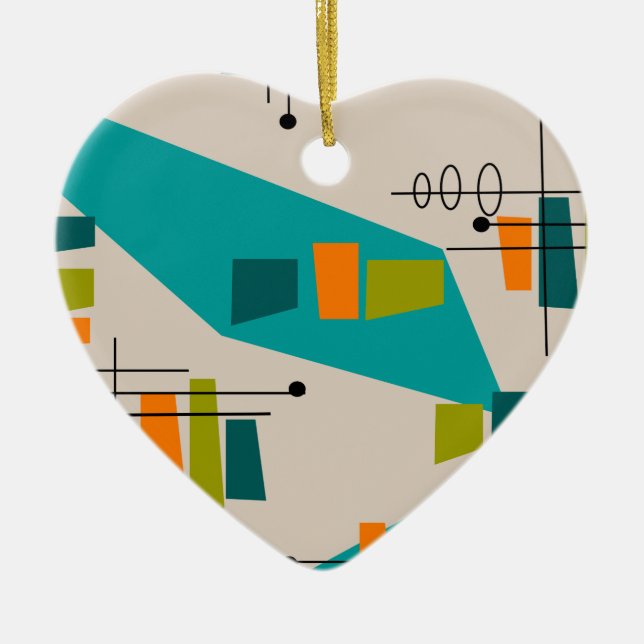 Mid-Century Modern Abstract #55 Ceramic Ornament (Front)