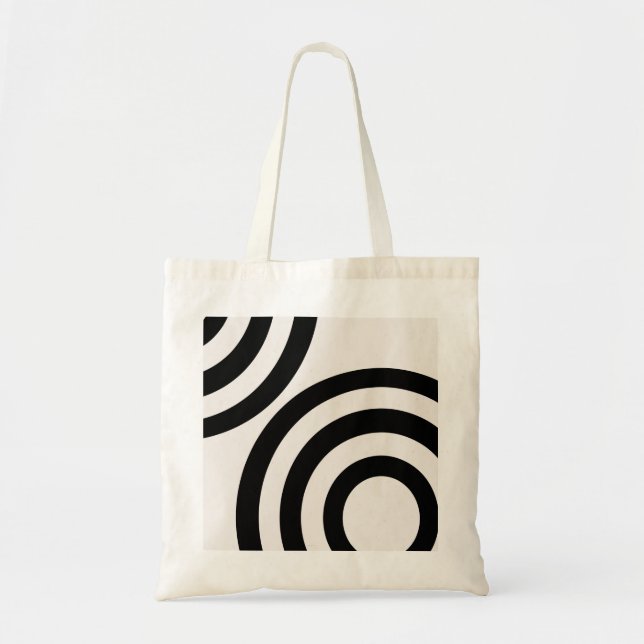 Mid Century Modern Abstract Arches Black And White Tote Bag (Front)