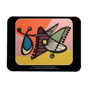 'Mid-Century Modern Abstract, Butterfly' painting Magnet