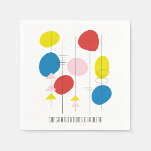Mid-Century Modern Abstract Celebration Custom Napkin