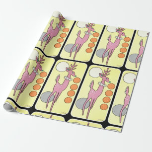 Mid-Century Modern Abstract Christmas Reindeer Wrapping Paper