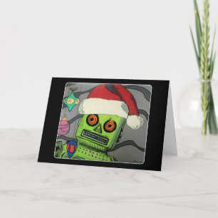 Mid-Century Modern Abstract Christmas Robot Holiday Card
