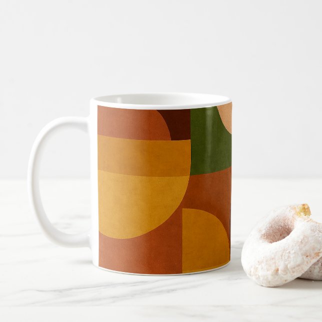 Mid-Century Modern Abstract Composition Coffee Mug (With Donut)