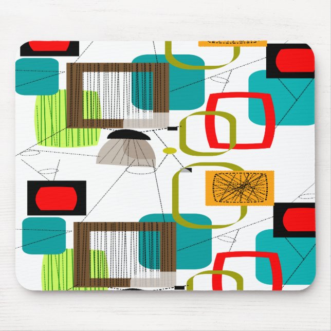 Mid-Century Modern Abstract Design Mouse Pad (Front)