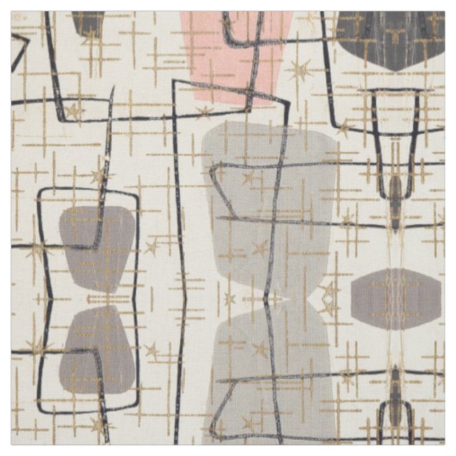 Mid Century Modern Abstract Fabric (Swatch)