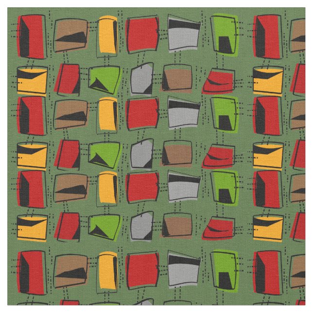 Mid-Century Modern Abstract Fabric 25 (Close Up)