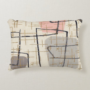 Mid Century Modern Abstract Fabric Accent Pillow
