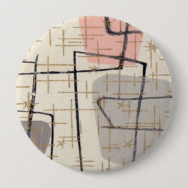 Mid Century Modern Abstract Fabric Button (Front)