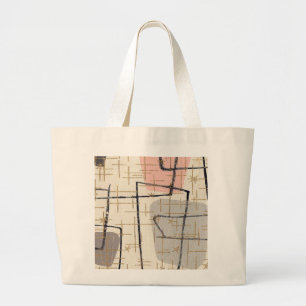 Mid Century Modern Abstract Fabric Tote Bag