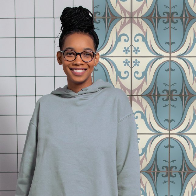 Mid-Century Modern Abstract Floral Symmetry Ceramic Tile (Creator Uploaded)