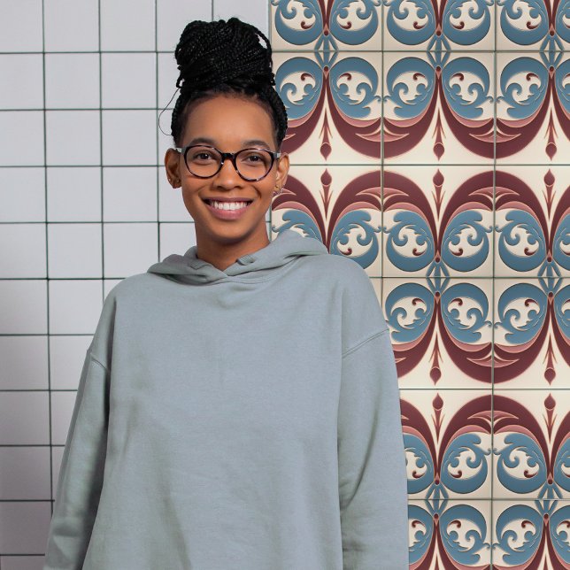 Mid-Century Modern Abstract Floral Symmetry Ceramic Tile (Creator Uploaded)