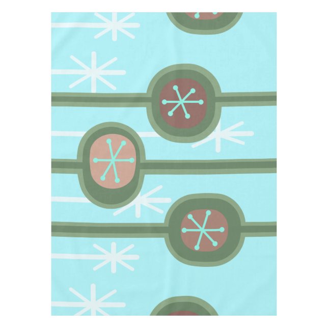 Mid Century Modern Abstract Flowers (Spring) Tablecloth (Front)