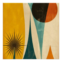 Mid Century Modern Abstract Geometric Art Design