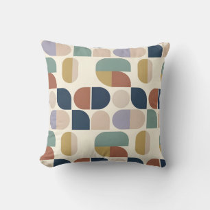 Mid-Century Modern Abstract Geometric Shapes Cushion